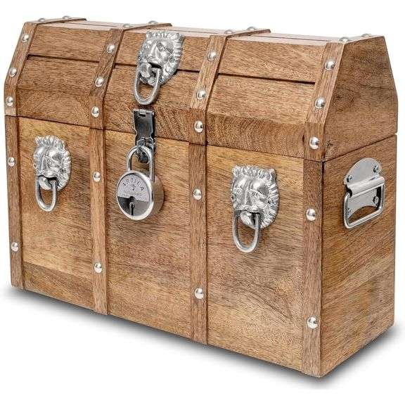 Pirate Treasure Chest with Lock & Keys Storage Trunk