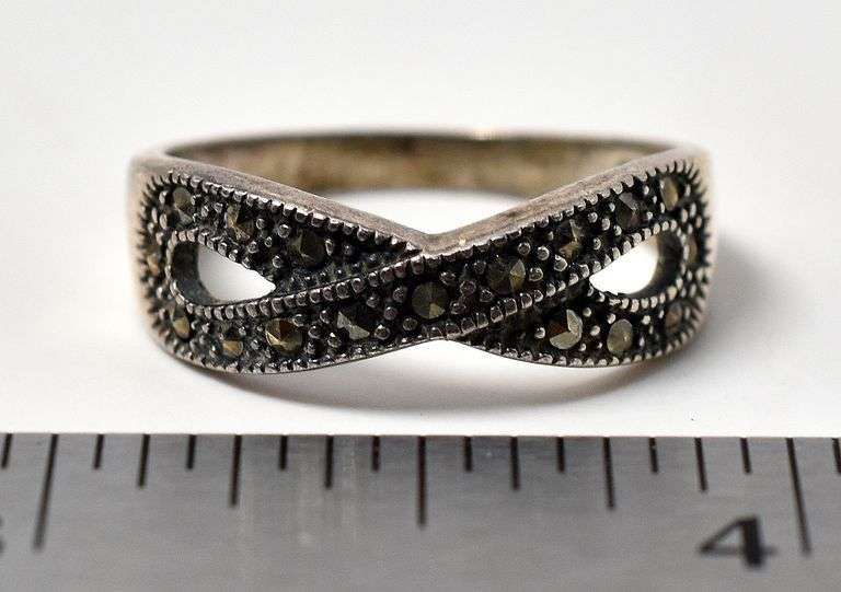 Infinity Marcasite Band Ring in Sterling Silver