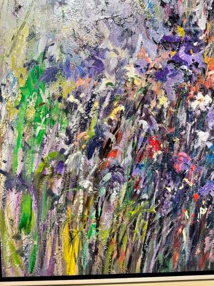 Textured Impressionist French Lavender Garden Painting