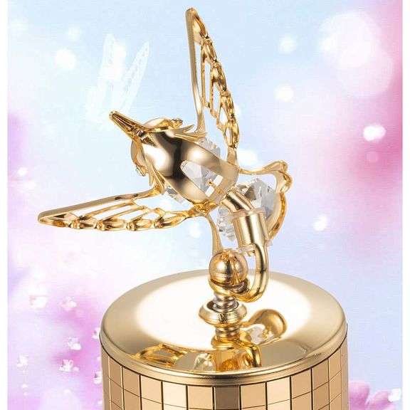 Swan Lake Music Box 24K Gold Plated with Crystals