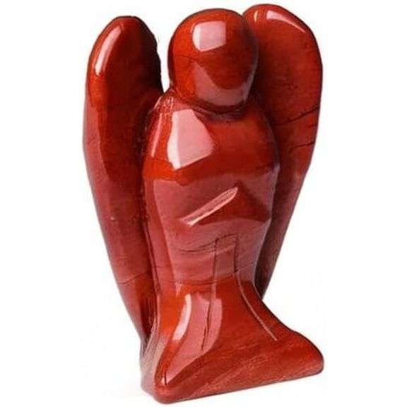 Hand-Carved Red Jasper Crystal Angel