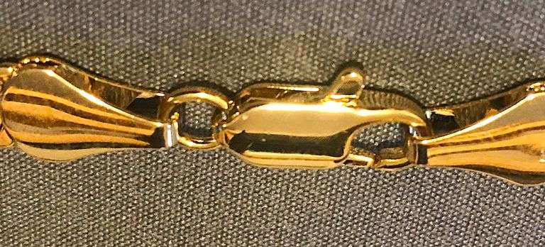 Impressive 28.3 Gram 18 Kt Gold Plated Herringbone Necklace