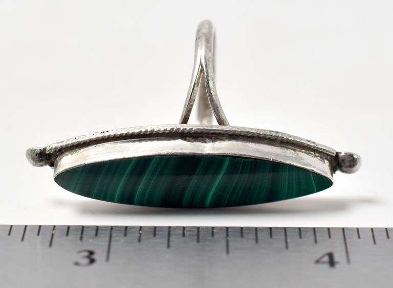 Malachite Gemstone Ring in Sterling Silver