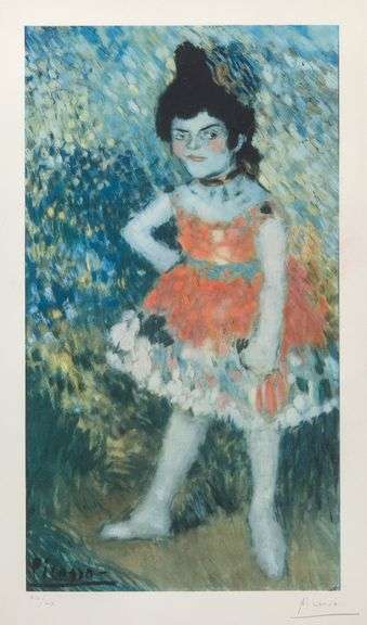 Rare Pablo Picasso Signed Offset Lithograph La Danseuse Naine, 1966