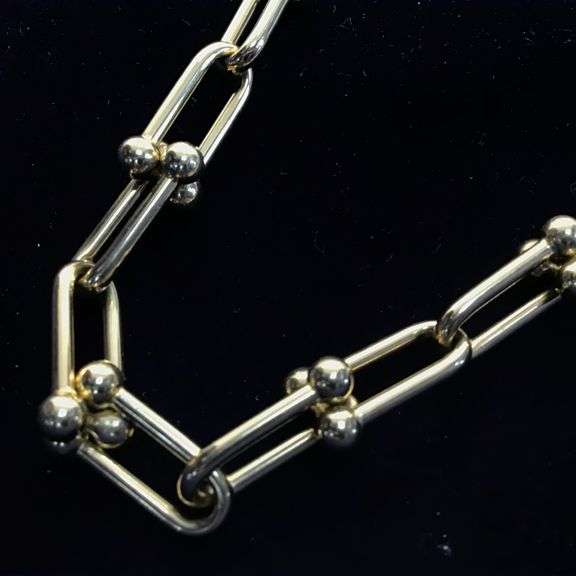 14K Yellow Gold Paper Clip Link Chain