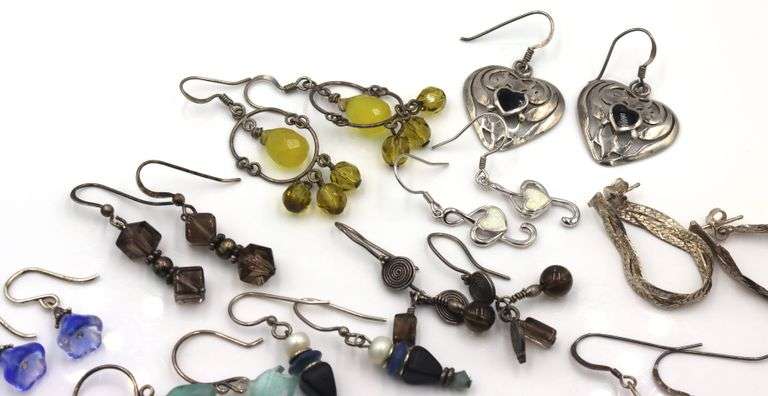 Group lot of Vintage 925 sterling silver earrings