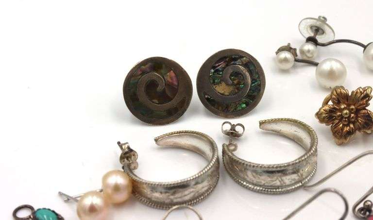 Group lot of Vintage 925 sterling silver earrings