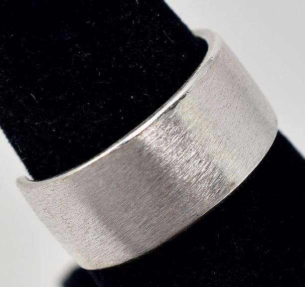 Simple Textured Thick Band Ring in Sterling Silver