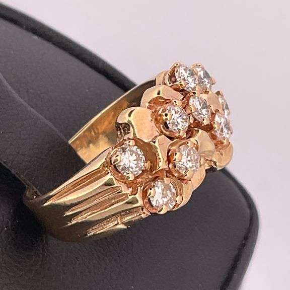 MEN'S CERTIFIED 14K YELLOW GOLD DIAMOND NUGGET RING