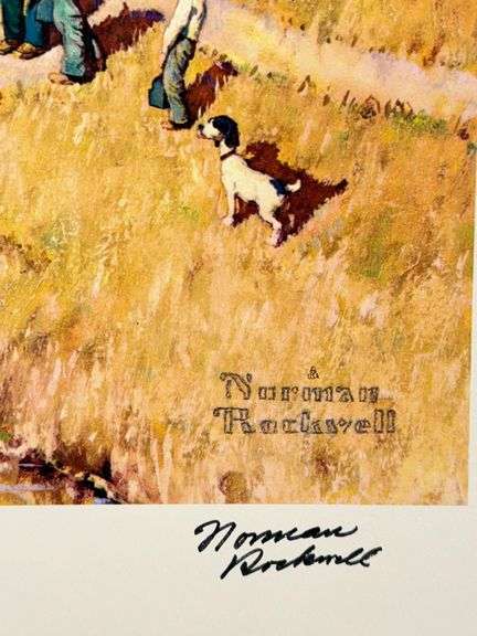 Exclusive Signed Norman Rockwell Offset Lithograph "Back To School"