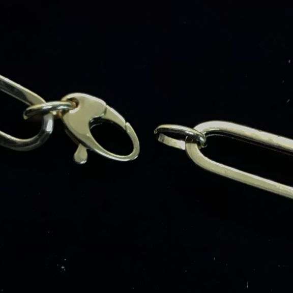 14K Yellow Gold Paper Clip Link Chain