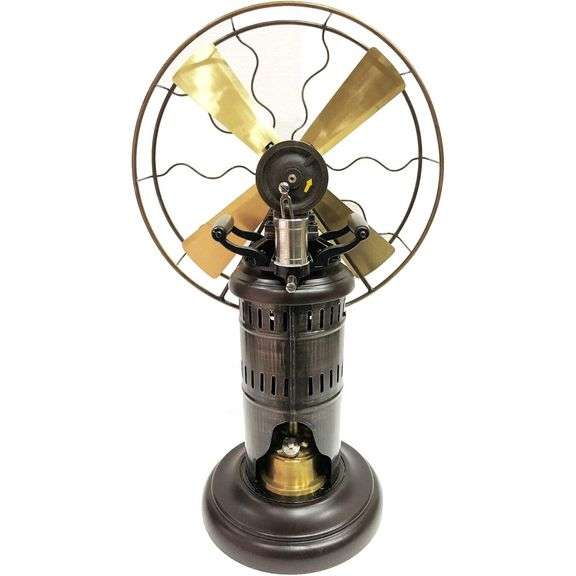 15-Inch Steam-Driven Table Fan Brass Blades