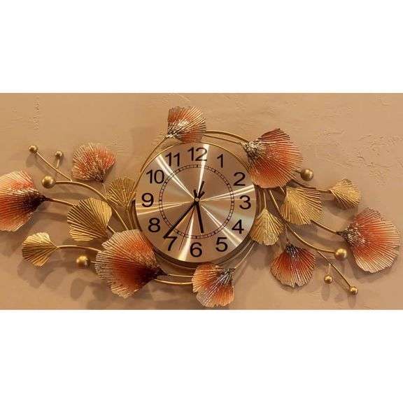 Silent Wall Clock with 3D Ginkgo Leaf Design