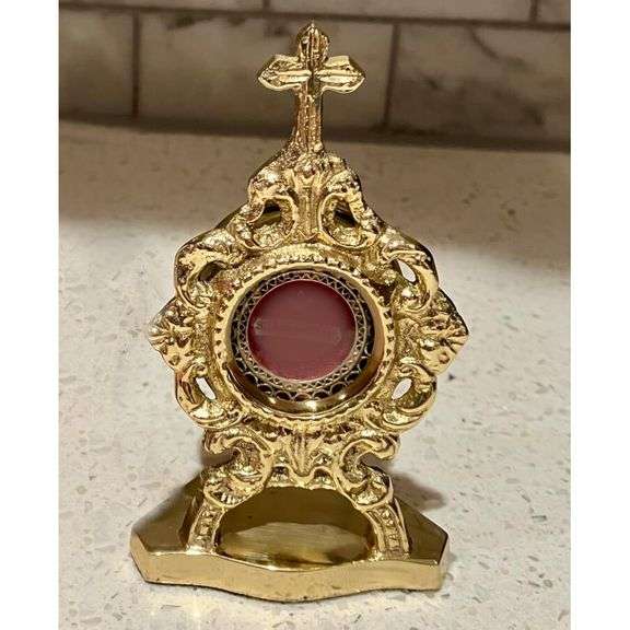 Church Oval Brass Reliquary