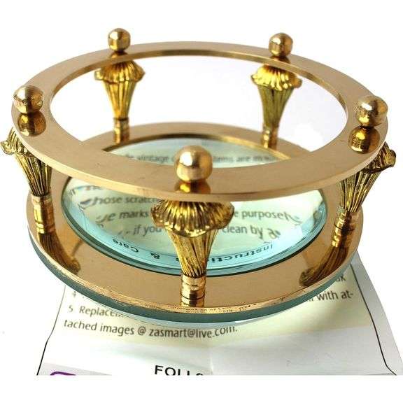 Solid Brass Magnifying Glass Marine Map Reader