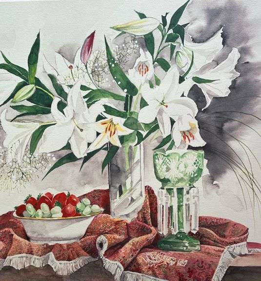 Houshang Seyhoun, Still Life, Original Mixed Media.