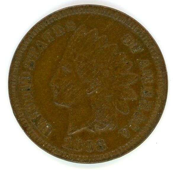 1868 Indian Head Cent in VF