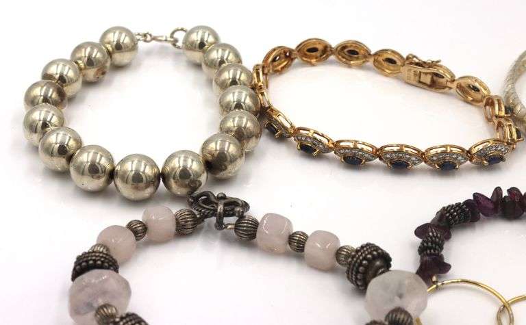 Group lot of 6 Vintage 925 sterling silver bracelets