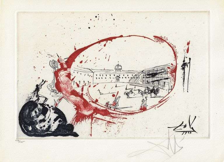 Highly Collectible Salvador Dali Signed Etching from La Vida es Sueño, 1975