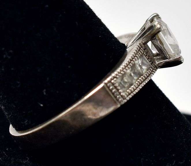 White Cz Band Ring in Sterling Silver