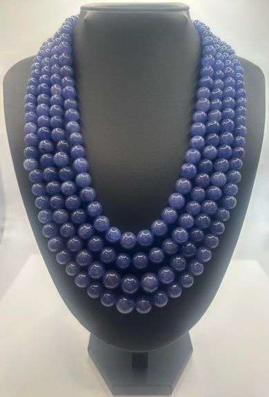 Gorgeous Natural 667.5 Ctw Natural Blue Sapphire 4 Strand Necklace