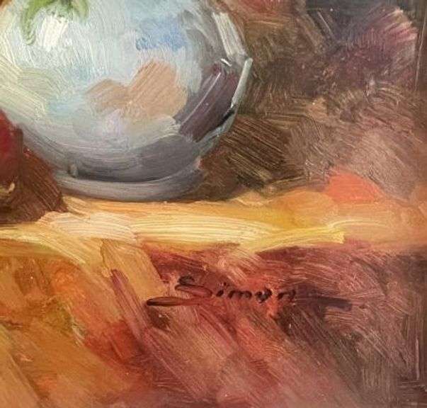 Large Still-Life Oil Painting Signed by Landry
