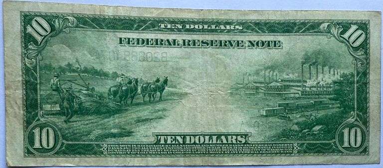 Clean Series 1914 NY $10 Agriculture and Industry FRN