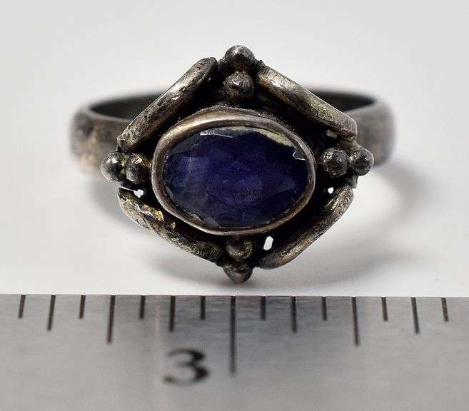 Bluish-Purple Gemstone Ring in Sterling Silver