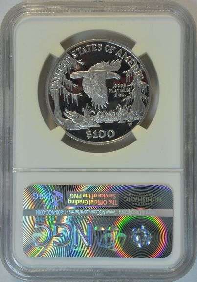 Perfect Better Date 1999-W PRF $100 Platinum Eagle, NGC PF70 UC Signature