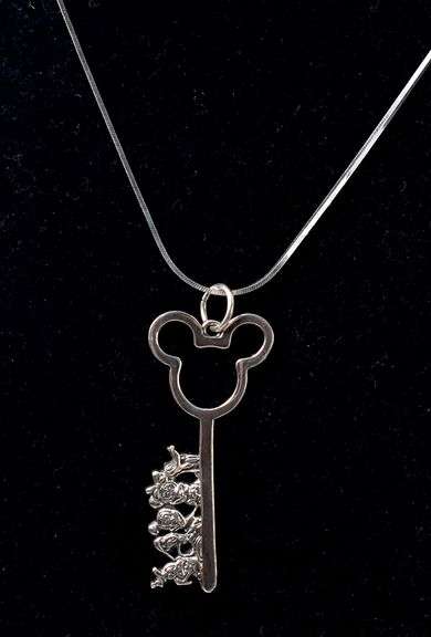 Disney Key Pendant Necklace in Sterling Silver
