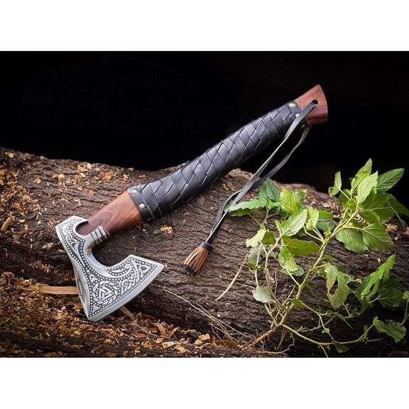 Handmade Russian Valknut Viking Axe