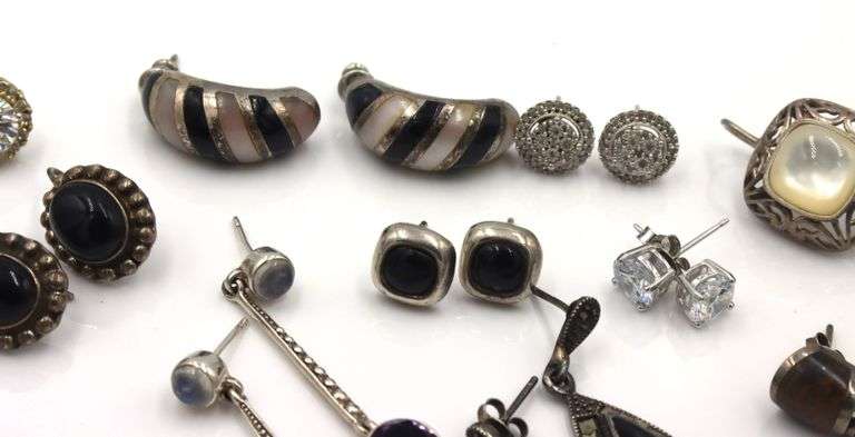 Group lot of Vintage 925 sterling silver earrings