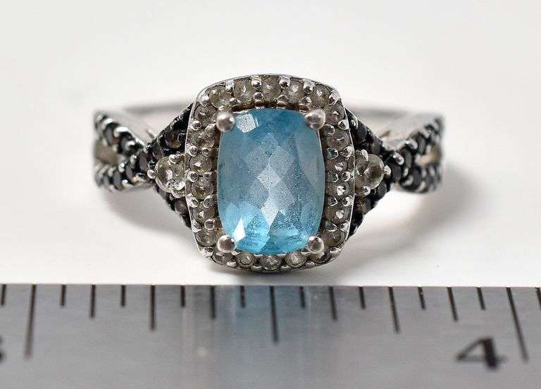 Blue Topaz Ring in Sterling Silver