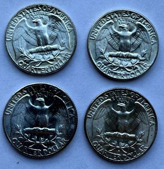 1956 1957 PD Gem BU Washington Quarters