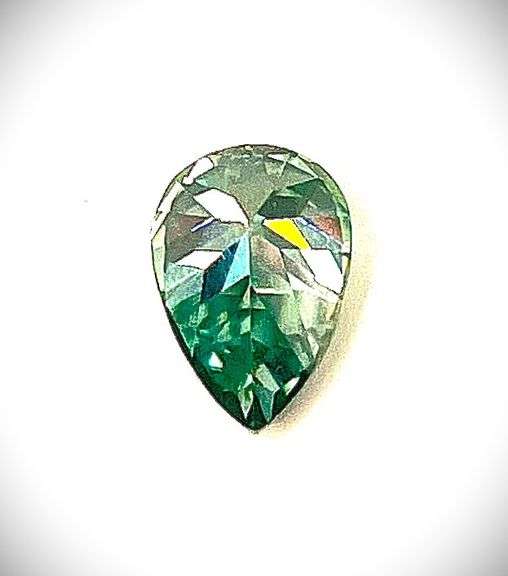 Beautiful 3.22 Ct Mint Green/Ice Blue Pear Lab Simulated Dimond