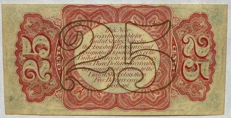 Choice Near Unc 1863  25 Cent Fractional Currency