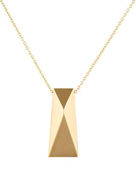 Versace Polished Geometric Pendant Necklace in 18K