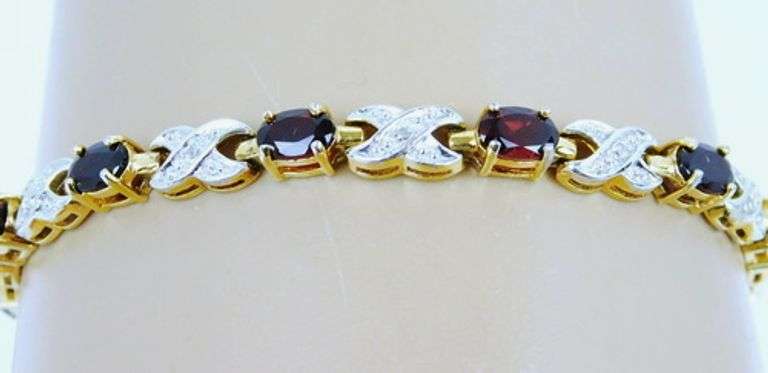 Sterling Vermeil Garnet Bracelet