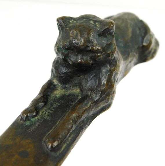 Emilie Fiero Vintage Bronze Cat Letter Opener