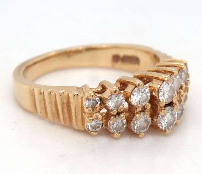 Pretty 14k YG 1/2 Ct. T.W. Diamond Pyramid Ring