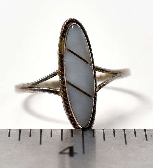 Native Mother of Pearl Ring in Sterling Silver
