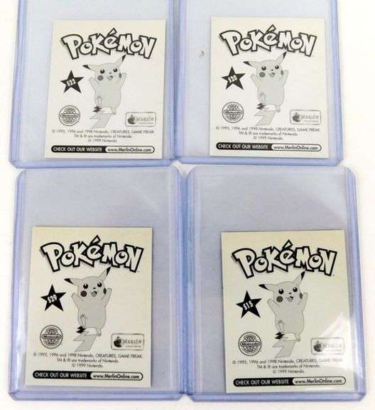 4 Pokémon Halogram Stickers, 1999