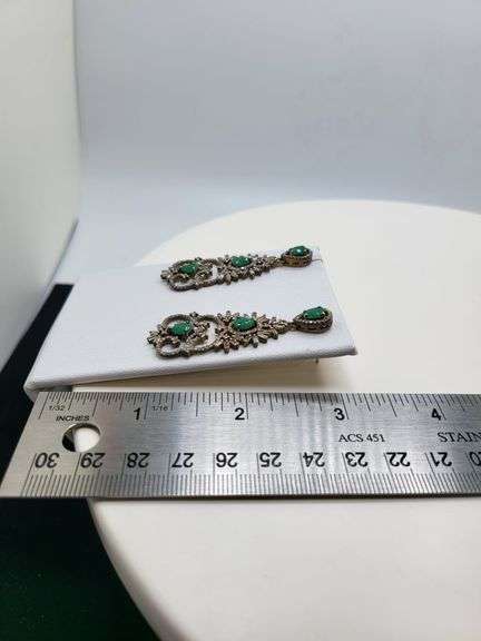 Handmade Elegant Earrings with 2.5ct Natural Colombian Emeralds & 3.00ct Diamond Accents