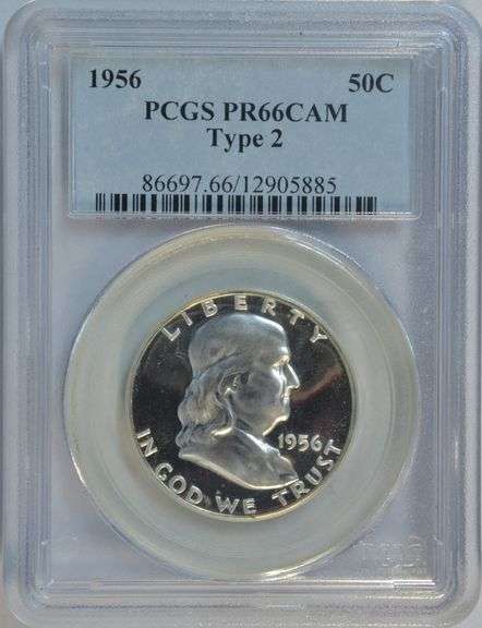 Gem Cameo Proof 1956 Franklin Half Dollar. PCGS PR66CAM