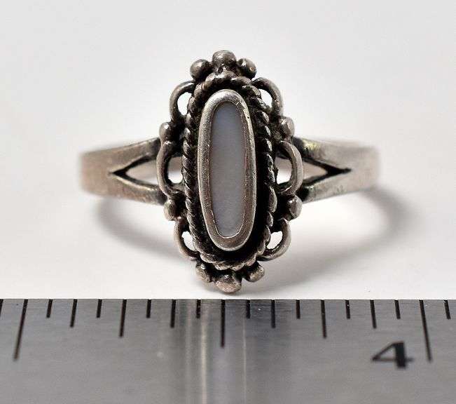 Cute Mother  of Pearl Ring in Sterling Silver