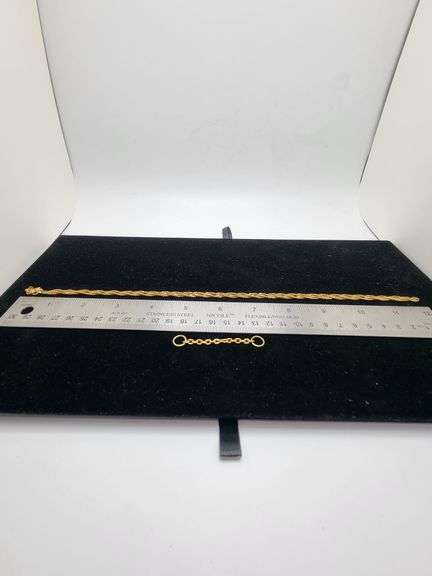 24" 18k chain with extra link , Extra link can be used as ring with size of 5.5 inch