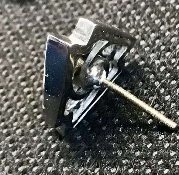 14K White Gold Emerald Cut Diamond Cluster Earring