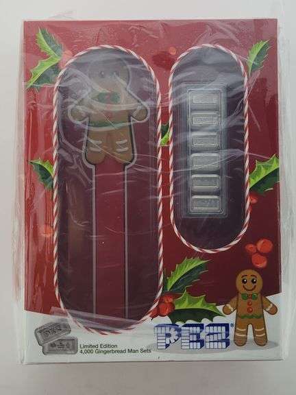 PAMP Suisse PEZ Gingerbread Man Dispenser With (6) 5 Gram .9999 Silver Wafer Bars