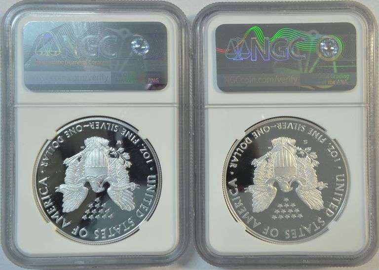 Flawless Signed 2020-S & 2021-W NGC PF70 $1 Silver Eagles