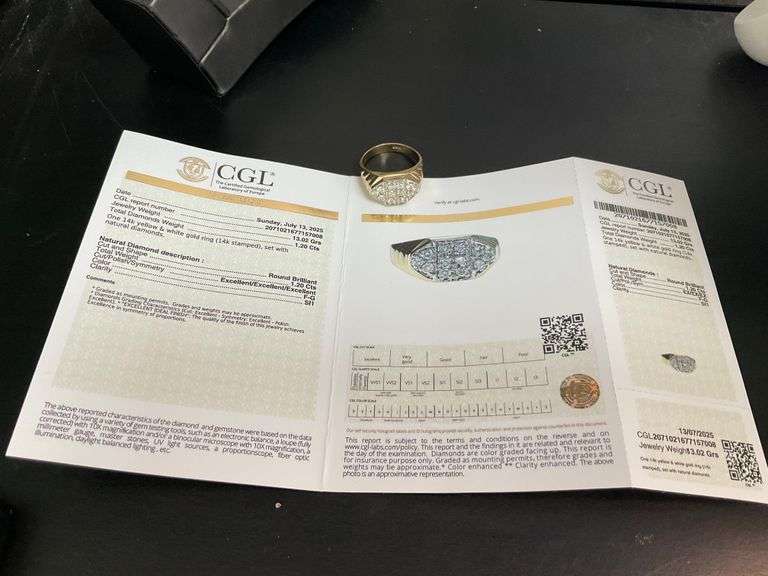MEN'S CERTIFIED 14K YELLOW GOLD DIAMOND RING
